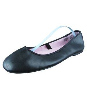 Wonder Nation Youth Girls Ballet Shoes Size 5 Medium Black Synthetic‎ Slip On